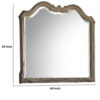 Wooden Molded Frame Mirror with Scalloped Design Top, Taupe Brown