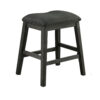 Fabric Saddle Counter Stool with Nailhead Trim, Set of 2, Gray
