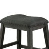 Fabric Saddle Counter Stool with Nailhead Trim, Set of 2, Gray