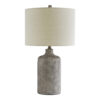1502202669915a82ed68d.jpeg Textured Ceramic Frame Table Lamp with Fabric Shade, Gray and Off White