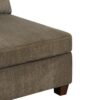 Fabric Armless Chair with Loose Back Pillows, Brown