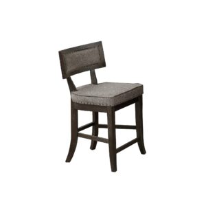 Curved Top Wooden High Chair with Flared Legs, Set of 2, Gray