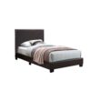 1502202669915b4536409.jpeg Transitional Style Leatherette Full Bed with Padded Headboard, Dark Brown