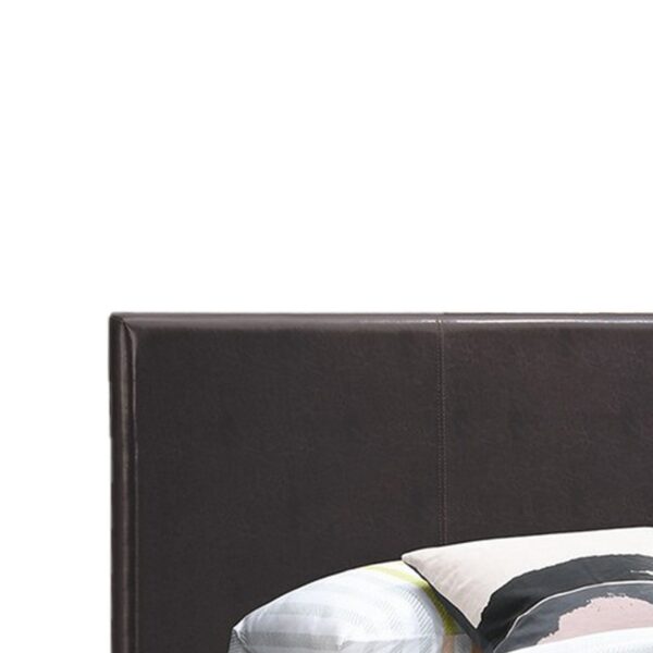 1502202669915b4d9c858.jpeg Transitional Style Leatherette Full Bed with Padded Headboard, Dark Brown