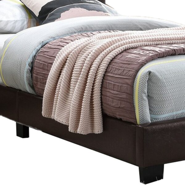1502202669915b55f198b.jpeg Transitional Style Leatherette Full Bed with Padded Headboard, Dark Brown