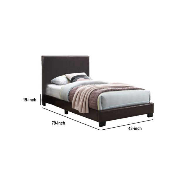 1502202669915b6703255.jpeg Transitional Style Leatherette Full Bed with Padded Headboard, Dark Brown