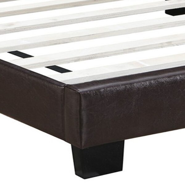 1502202669915be522c25.jpeg Queen Leatherette Bed with Checkered Tufted Headboard, Dark Brown