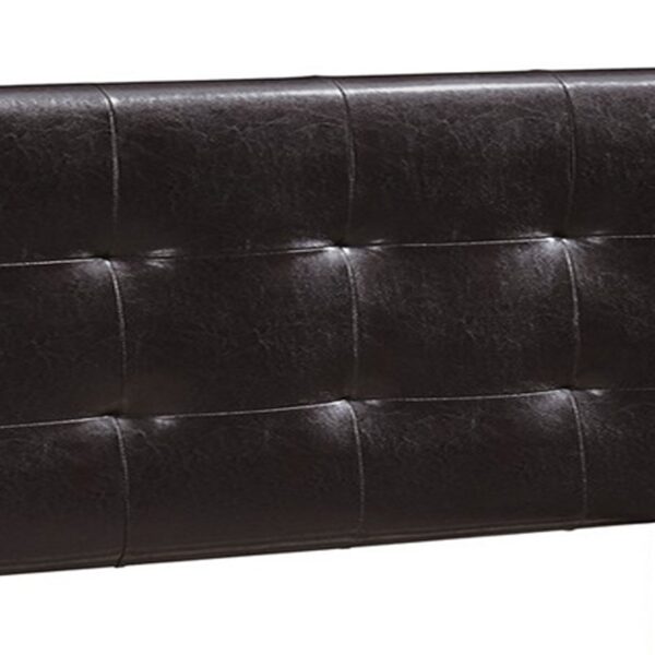 1502202669915bedd02e5.jpeg Queen Leatherette Bed with Checkered Tufted Headboard, Dark Brown