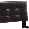 1502202669915bf66a1d6.jpeg Queen Leatherette Bed with Checkered Tufted Headboard, Dark Brown