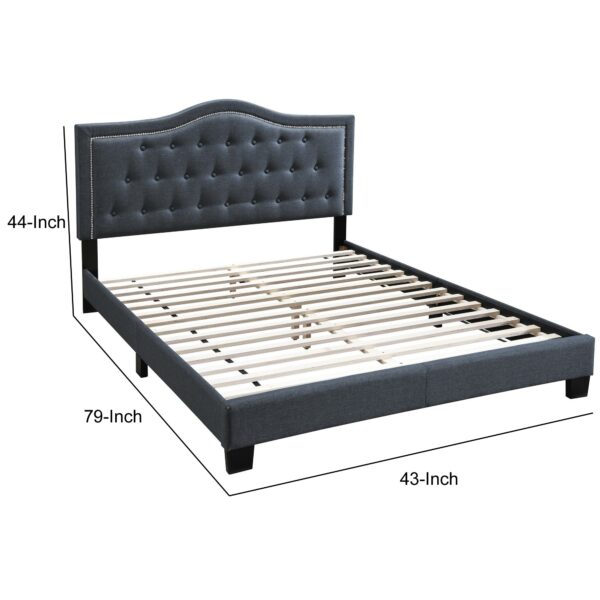 1502202669915cb927e14.jpeg Button Tufted Twin Burlap Bed with Curved Headboard, Charcoal Gray