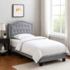 1502202669915d8d197d5.jpeg Button Tufted Twin Velvet Bed with Curved Headboard, Gray