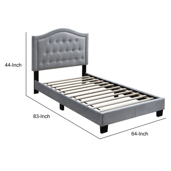 1502202669915dff029ca.jpeg Button Tufted Queen Velvet Bed with Curved Headboard, Gray