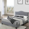 1502202669915e078f331.jpeg Button Tufted Queen Velvet Bed with Curved Headboard, Gray
