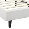 Transitional Style Leatherette Queen Bed with Padded Headboard, White