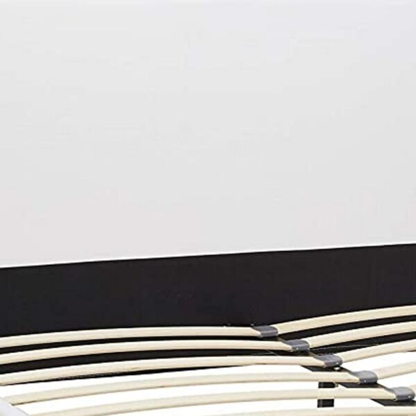 Transitional Style Leatherette Queen Bed with Padded Headboard, White