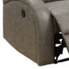 40 Inch Vegan Faux Leather Power Recliner with USB Port, Stone Gray