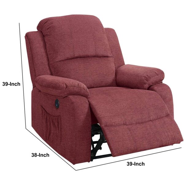 150220266991602bd4ef5.jpeg 39 Inch Fabric Power Recliner with USB Port, Red