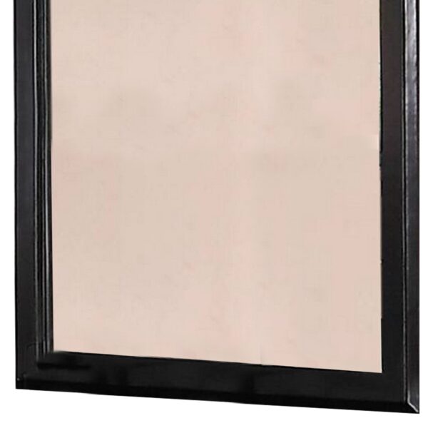 36 Inches Rectangular Wood Encased Mirror, Black