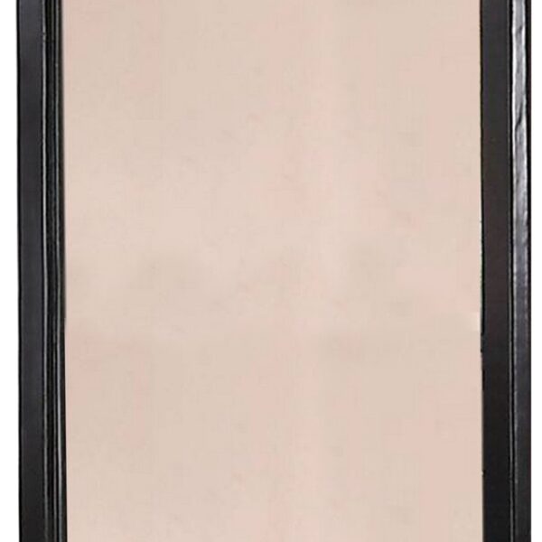 36 Inches Rectangular Wood Encased Mirror, Black