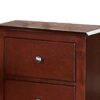 25 Inches 2 Drawer Wooden Nightstand with Metal Pulls, Brown