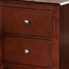 25 Inches 2 Drawer Wooden Nightstand with Metal Pulls, Brown