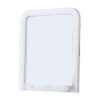 37 Inches Wooden Mirror with Curved Edges, White