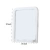 37 Inches Wooden Mirror with Curved Edges, White