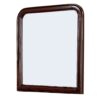 37 Inches Wooden Mirror with Curved Edges, Brown