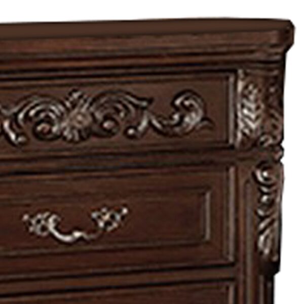 1502202669916150ee013.jpeg 30 Inches 3 Drawer Engraved Wooden Nightstand, Brown