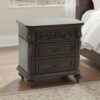 15022026699161605a209.jpeg 30 Inches 3 Drawer Engraved Wooden Nightstand, Brown
