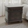 1502202669916163f0132.jpeg 30 Inches 3 Drawer Engraved Wooden Nightstand, Brown