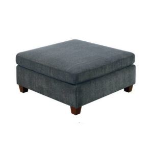 37 Inches Fabric Upholstered Wooden Ottoman, Gray