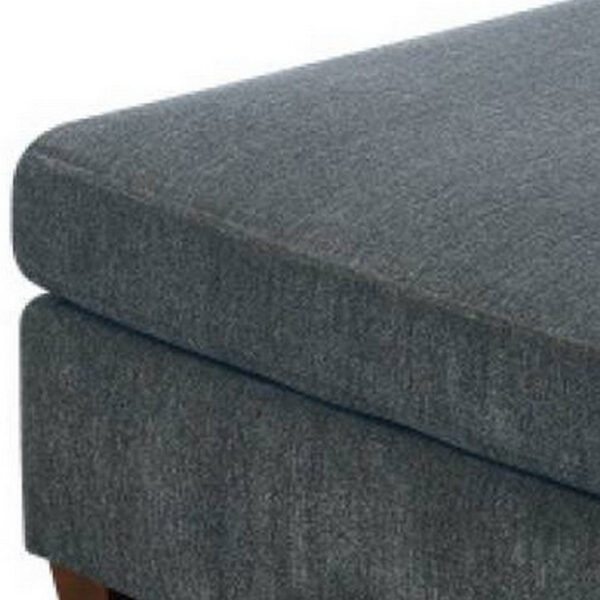 15022026699161c751246.jpeg 37 Inches Fabric Upholstered Wooden Ottoman, Gray
