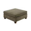 37 Inches Fabric Upholstered Wooden Ottoman, Taupe Brown
