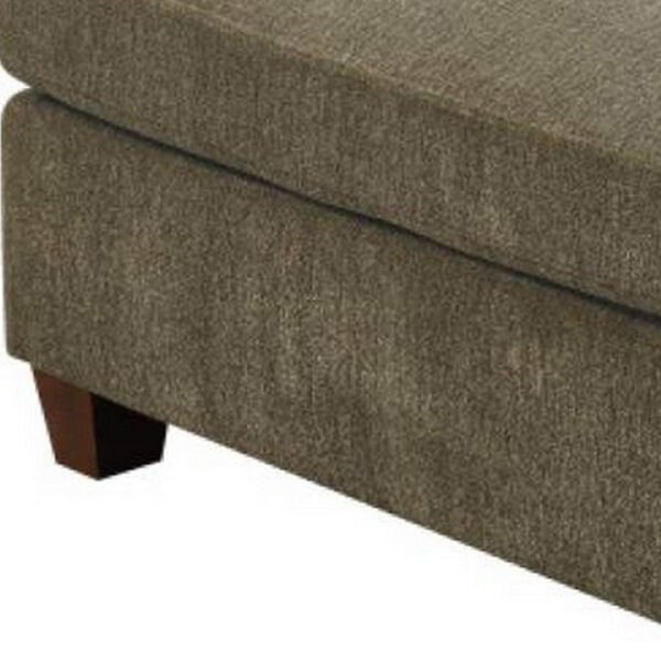 37 Inches Fabric Upholstered Wooden Ottoman, Taupe Brown