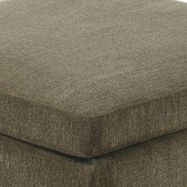 37 Inches Fabric Upholstered Wooden Ottoman, Taupe Brown