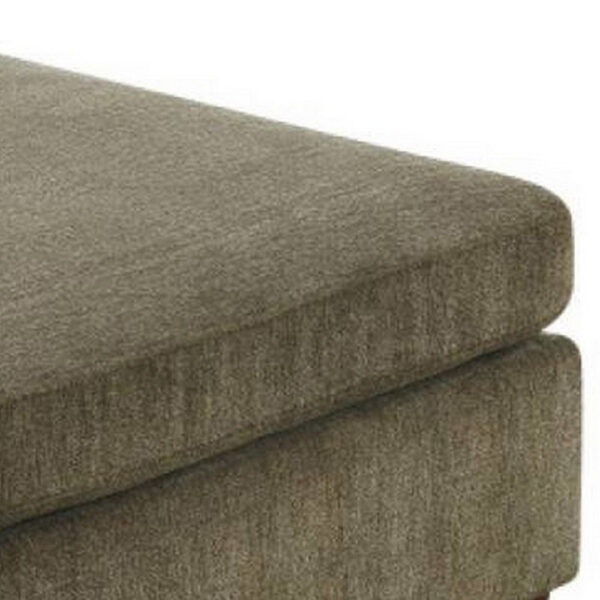 37 Inches Fabric Upholstered Wooden Ottoman, Taupe Brown