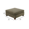 37 Inches Fabric Upholstered Wooden Ottoman, Taupe Brown