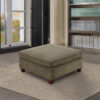 37 Inches Fabric Upholstered Wooden Ottoman, Taupe Brown