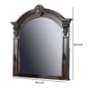 Scalloped Crown Top Wooden Frame Wall Mirror with Molded Details, Brown
