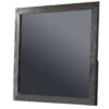 Wall Mirror with Rectangular Frame and Natural Wood Grain Details, Dark Brown