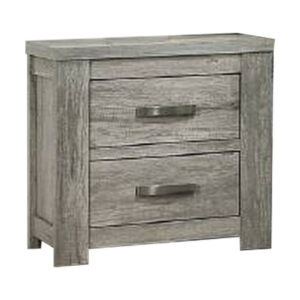 15022026699162248b6f4.jpeg Wooden Nightstand with Two Drawers and Metal Bar Handles, Gray