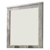Wall Mirror with Rectangular Frame and Molded Details, Gray