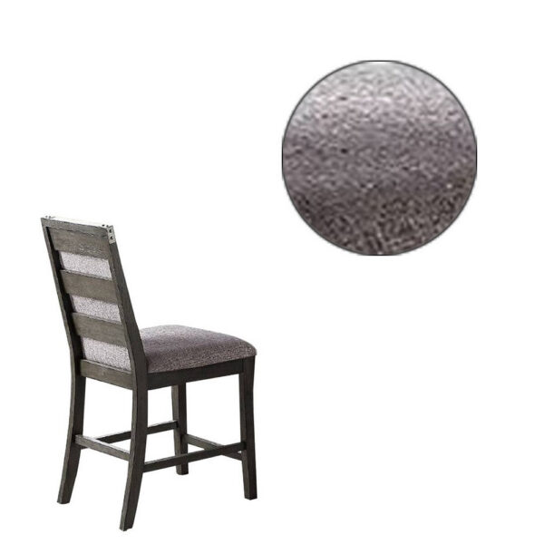Wooden High Chairs with Upholstered Seat and Backrest, Set of 2, Gray