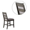 Wooden High Chairs with Upholstered Seat and Backrest, Set of 2, Gray