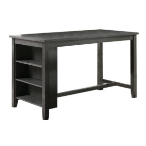 150220266991628f39c39.jpeg Wooden Counter Height Table with Three Storage Shelves, Gray