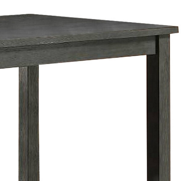 Wooden Counter Height Table with Three Storage Shelves, Gray