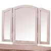 Vanity Set with Turned Tapered Legs and Three Piece Mirror, Rose Gold