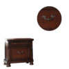 Two Drawers Wooden Nightstand with Bun Feet, Brown