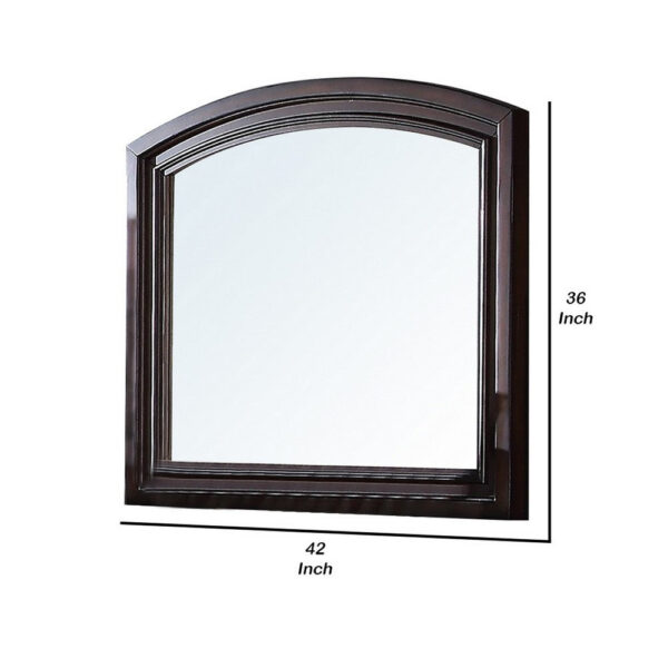 15022026699162e322056.jpeg Wooden Mirror with Raised Frame and Molded Details, Brown